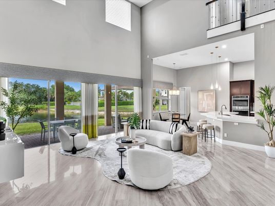 Dining room, Interior, Kitchen, Living room, Pendant Lights, Recessed Lighting, Stainless Steel Appliances, Wood Texture Flooring