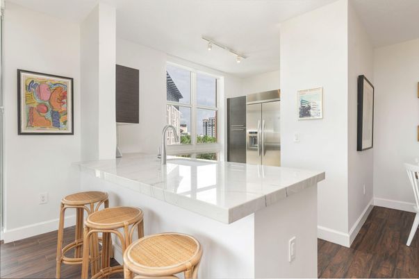 Interior, Kitchen, Stainless Steel Appliances, Wood Texture Flooring