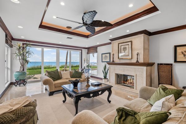 Fireplace, Interior, Living room, Recessed Lighting, Water