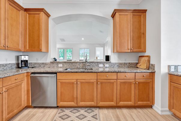 Interior, Kitchen, Recessed Lighting, Wood Texture Flooring