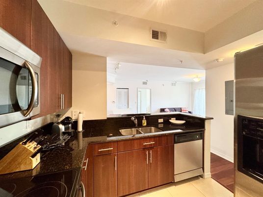 Interior, Kitchen, Wood Texture Flooring