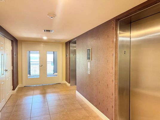 Elevator, Interior, Recessed Lighting, Wooden Walls