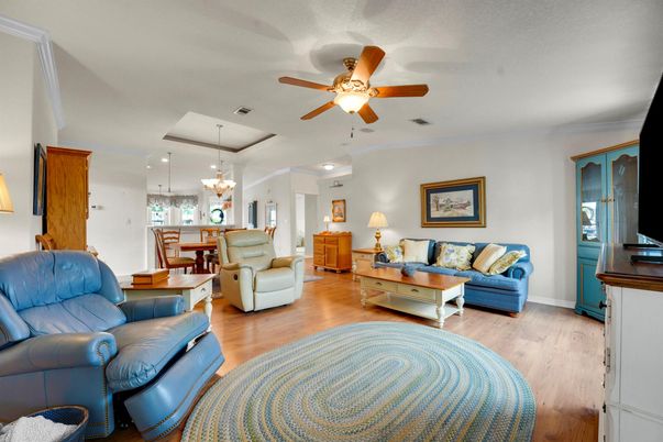 Chandelier, Dining room, Interior, Living room, Recessed Lighting, Wood Texture Flooring