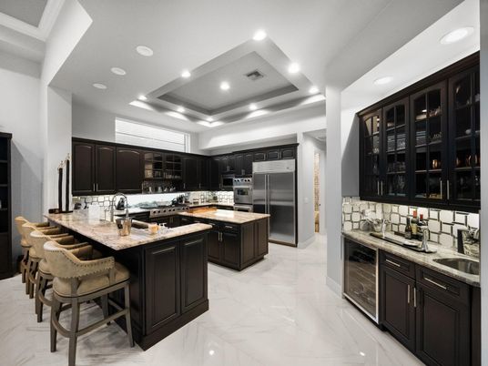 Interior, Kitchen, Marble, Recessed Lighting, Stainless Steel Appliances