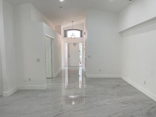 Empty room, Interior, Marble, Pendant Lights, Recessed Lighting
