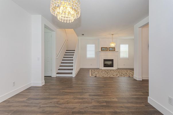 Chandelier, Fireplace, Interior, Pendant Lights, Wood Texture Flooring