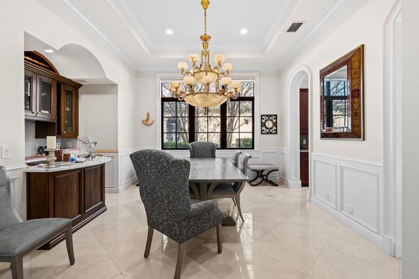 Chandelier, Dining room, Interior, Recessed Lighting