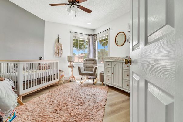 Bedroom, Home Office, Interior, Recessed Lighting, Wood Texture Flooring