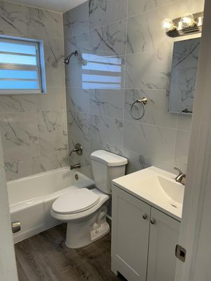 Bathroom, Interior, Marble Walls, Wood Texture Flooring