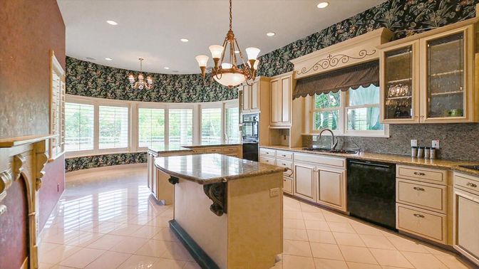 Chandelier, Interior, Kitchen, Recessed Lighting