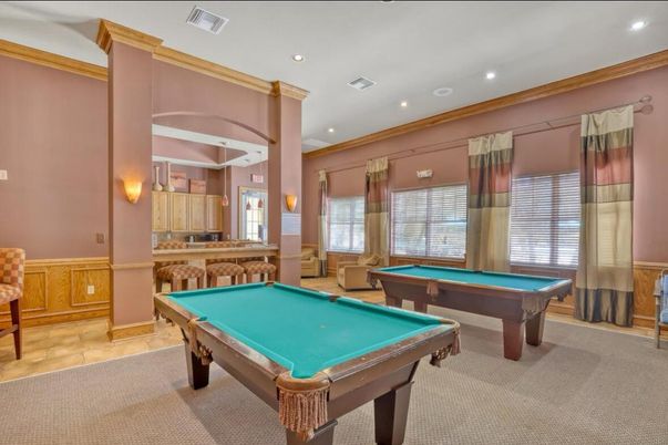 Billiard Table, Game Room, Interior, Recessed Lighting