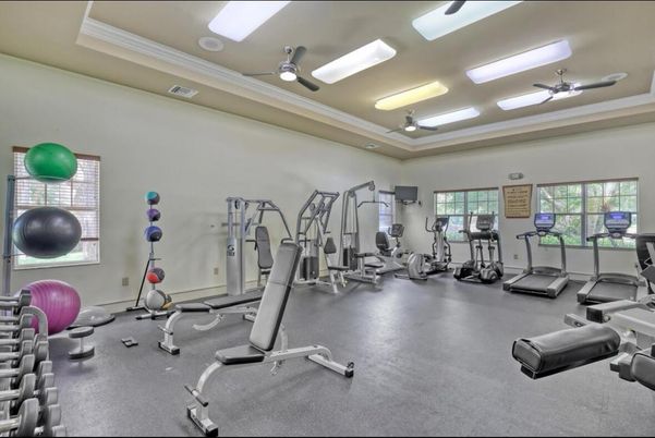 Fitness Equipment, Gym, Interior, Recessed Lighting