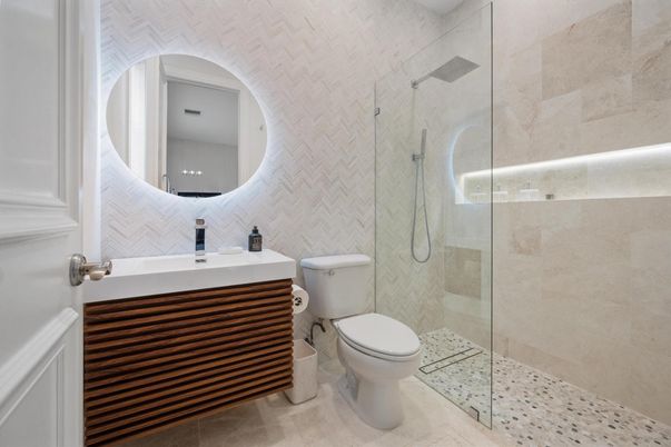 Bathroom, Glass Shower, Interior