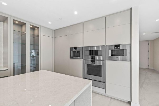 Interior, Kitchen, Marble, Recessed Lighting, Stainless Steel Appliances