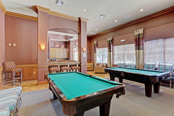 Billiard Table, Game Room, Interior, Recessed Lighting