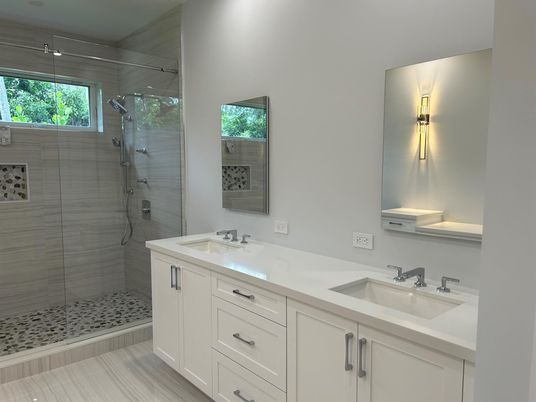Bathroom, Dual Sink Vanities, Glass Shower, Interior