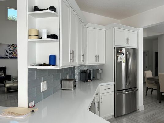 Interior, Kitchen, Wood Texture Flooring