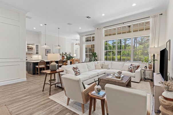Dining room, Interior, Kitchen, Living room, Pendant Lights, Recessed Lighting, Wood Texture Flooring