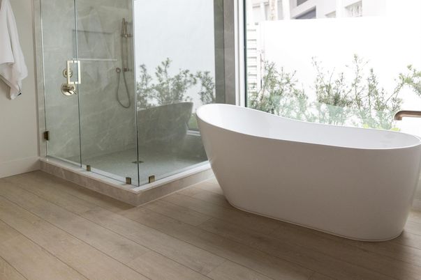 Bathroom, Free Standing Baths, Glass Shower, Interior