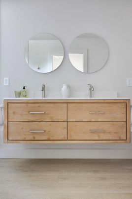 Bathroom, Dual Sink Vanities, Interior, Wood Texture Flooring