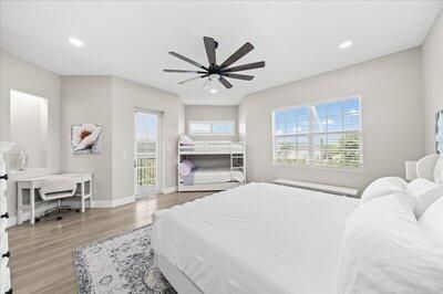 Bedroom, Home Office, Interior, Recessed Lighting, Wood Texture Flooring