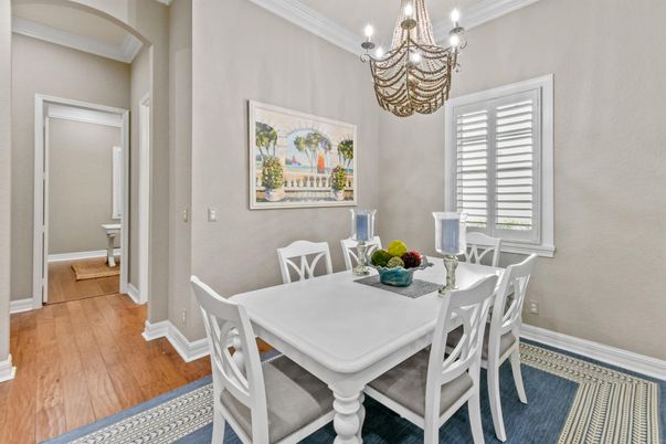 Chandelier, Dining room, Interior, Wood Texture Flooring