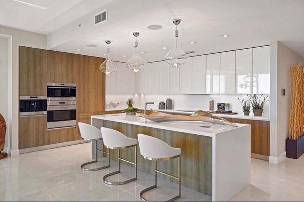 Interior, Kitchen, Pendant Lights, Recessed Lighting, Stainless Steel Appliances