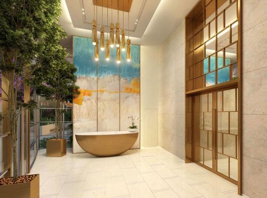 Bathroom, Free Standing Baths, Interior, Pendant Lights