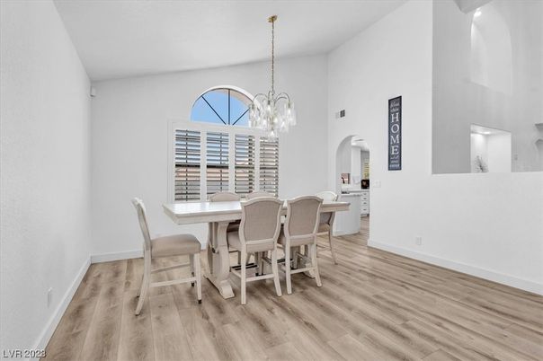 Chandelier, Dining room, Interior, Pendant Lights, Wood Texture Flooring