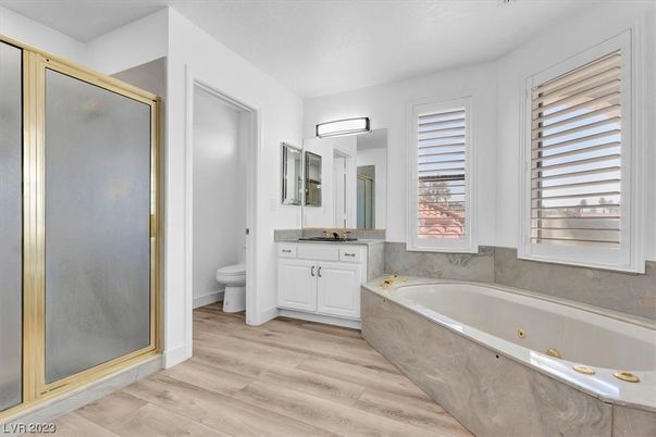 Bathroom, Glass Shower, Interior, Wood Texture Flooring