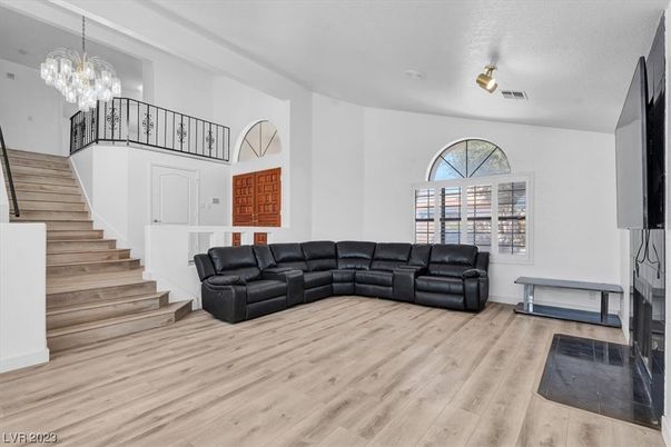 Chandelier, Interior, Living room, Wood Texture Flooring