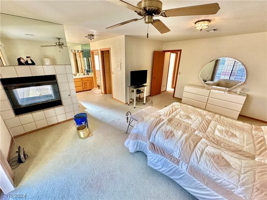 Bedroom, Fireplace, Interior