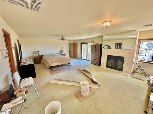 Bedroom, Fireplace, Interior