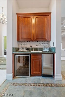 Chandelier, Interior, Kitchen, Stainless Steel Appliances