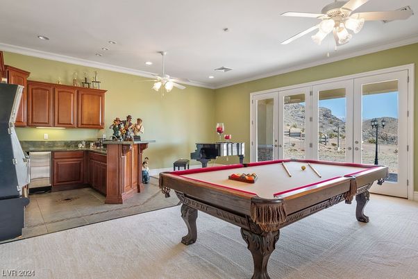 Billiard Table, Game Room, Interior, Recessed Lighting