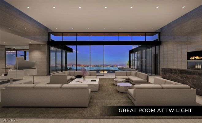 Fireplace, Interior, Living room, Recessed Lighting