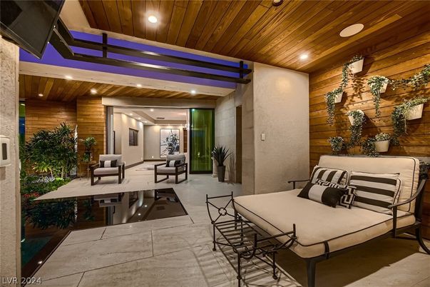 Interior, Pool, Recessed Lighting, Wooden Ceilings, Wooden Walls