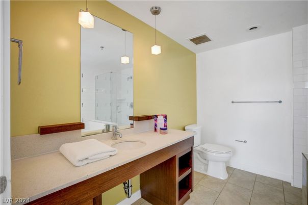 Bathroom, Glass Shower, Interior, Pendant Lights