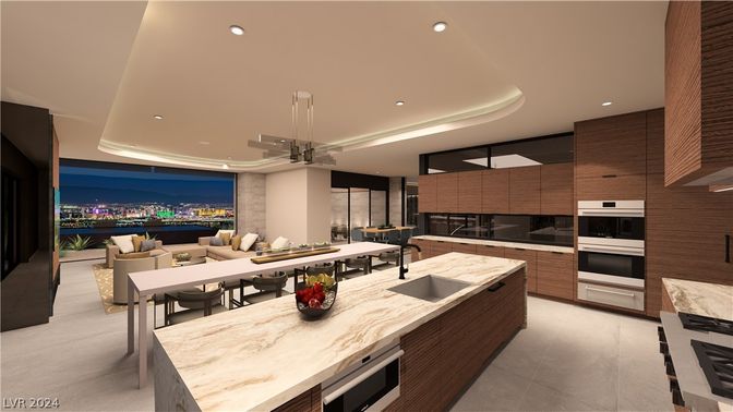 Dining room, Interior, Kitchen, Living room, Pendant Lights, Recessed Lighting, Stainless Steel Appliances