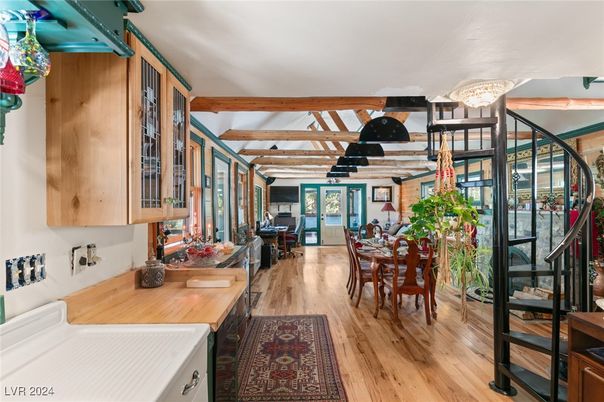 Dining room, Interior, Wooden Beams, Wood Texture Flooring