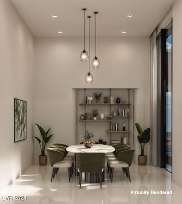 Dining room, Interior, Pendant Lights, Recessed Lighting