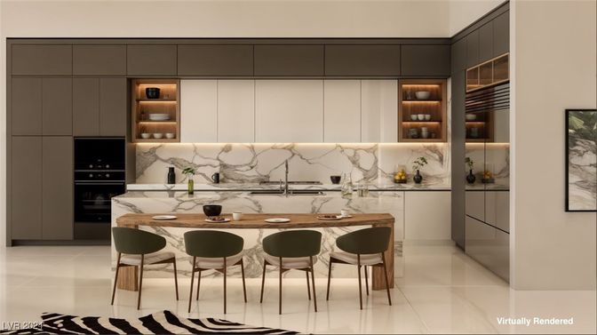 Interior, Kitchen, Marble Walls