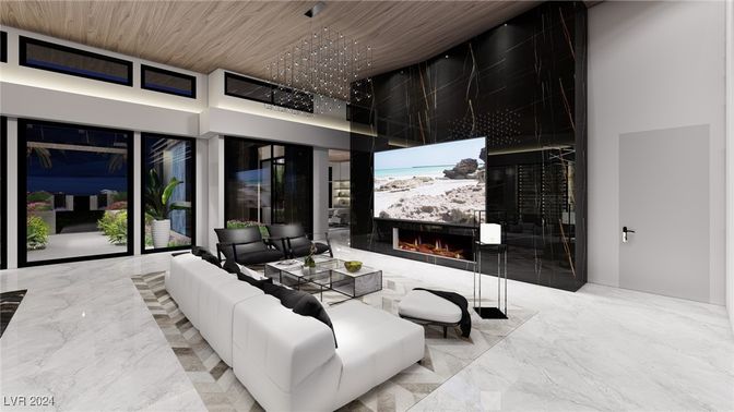 Fireplace, Interior, Living room, Marble, Marble Walls