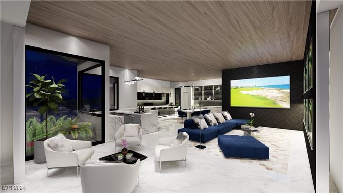 Interior, Kitchen, Living room, Pendant Lights, Wooden Ceilings