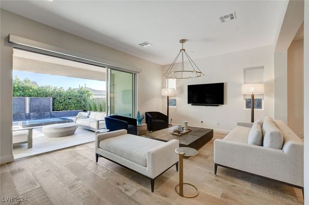 Interior, Living room, Pendant Lights, Wood Texture Flooring