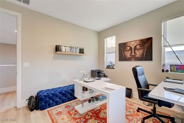 Home Office, Interior, Recessed Lighting, Wood Texture Flooring