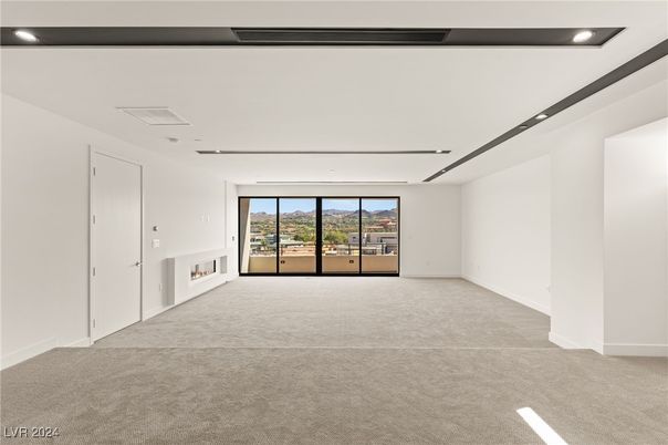 Empty room, Fireplace, Interior, Recessed Lighting