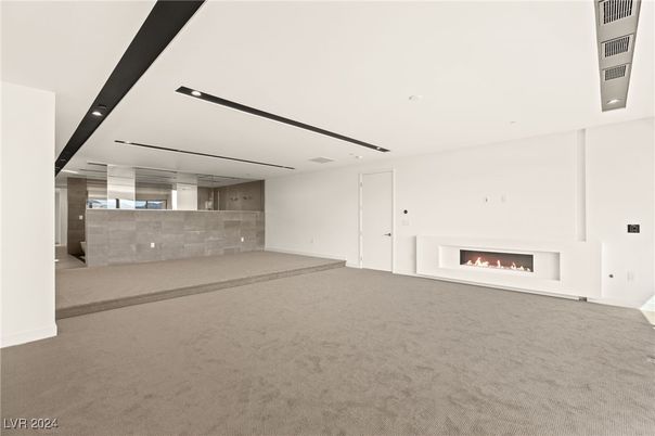 Empty room, Fireplace, Interior, Recessed Lighting