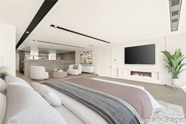 Bedroom, Fireplace, Interior, Recessed Lighting