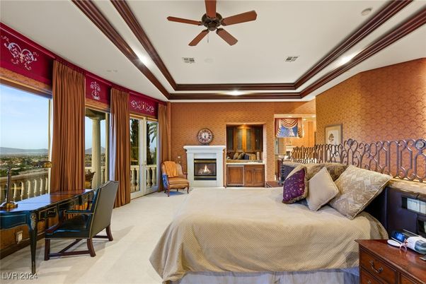Bedroom, Fireplace, Interior, Recessed Lighting